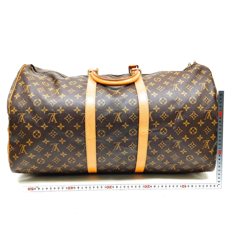 Louis Vuitton Monogram Canvas Brown with Tan Travel Duffle Bag - Picture 2 of 9